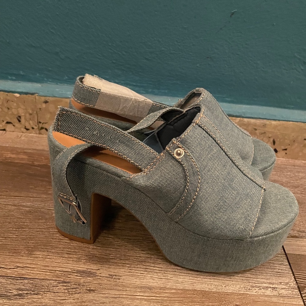 Denim wedges